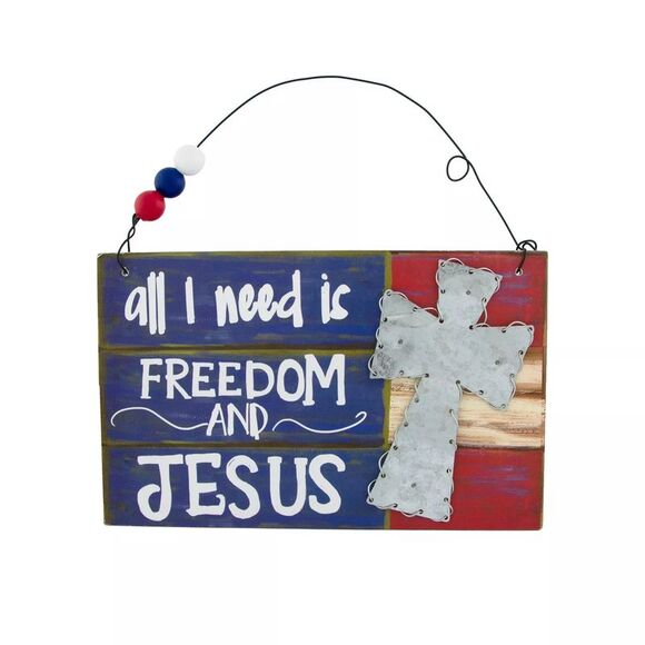All I Need is Freedom and Jesus Patriotic Wall Art - Picture 2 of 5